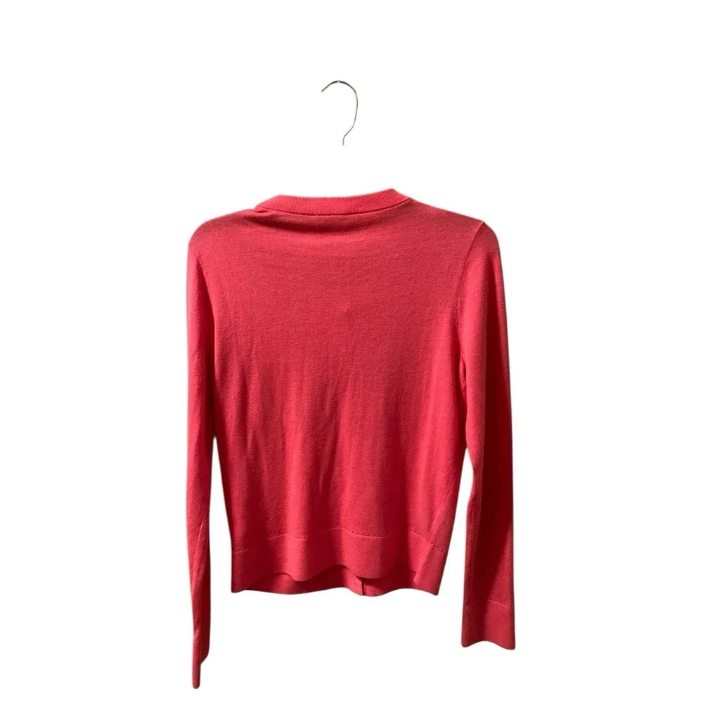 Kate Spade Cardigan Sweater Floral Cluster Havana Coral Beaded Silk Blend Sz M‎